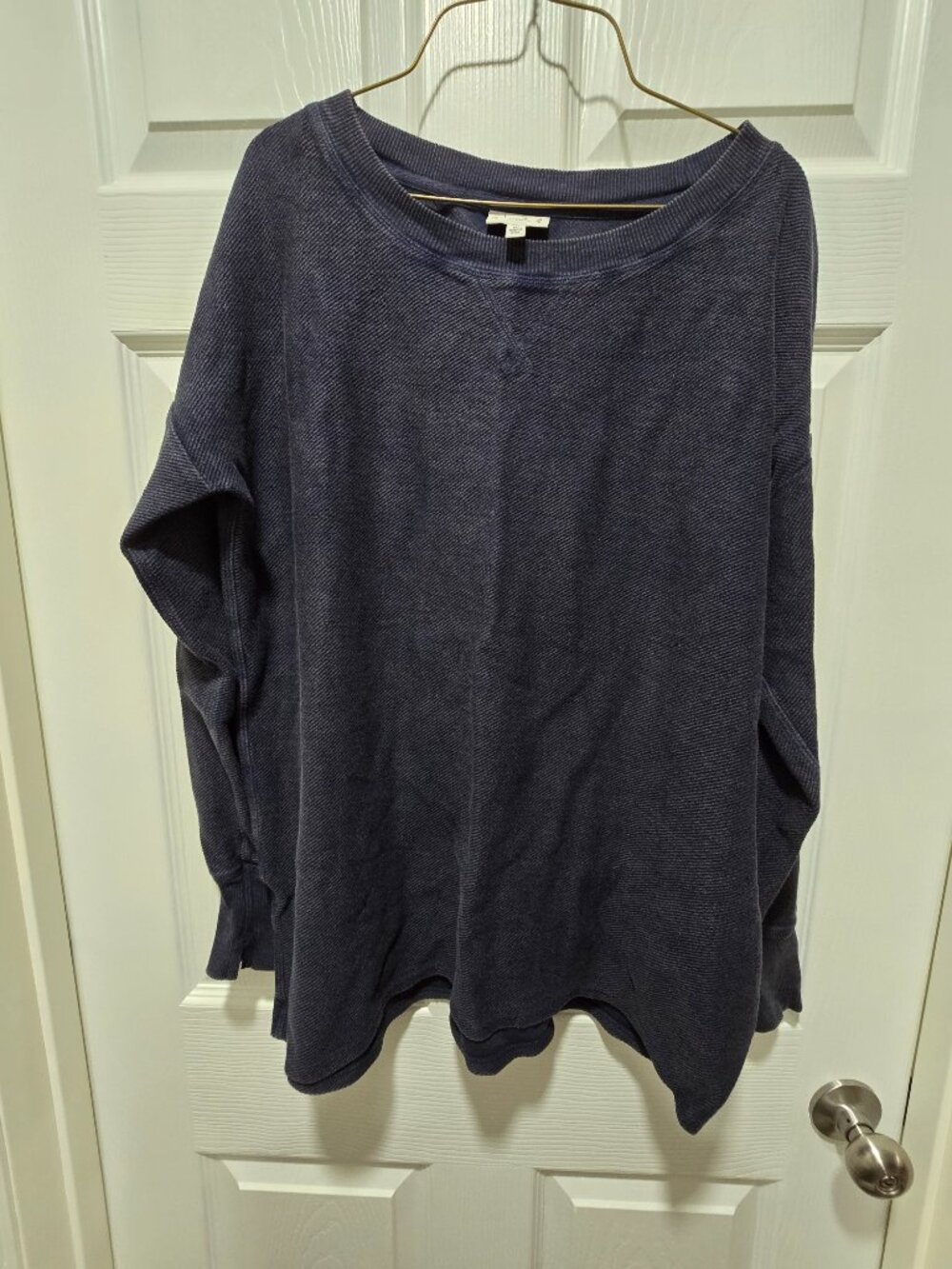 Sweatshirt Womens Medium Wonderly Studio Navy Baggy Soft Grunge LS